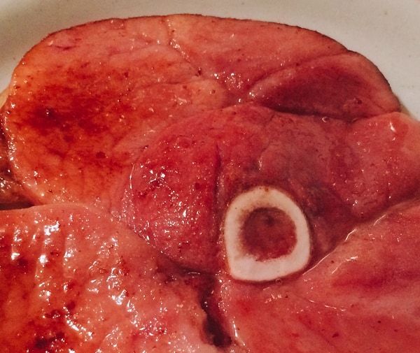 Simple Grilled Ham Steak with Brown Sugar Glaze Recipe - just 4 ingredients!