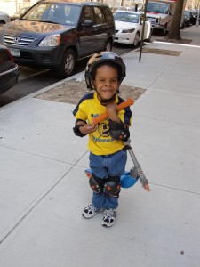 Stopping to cross the street