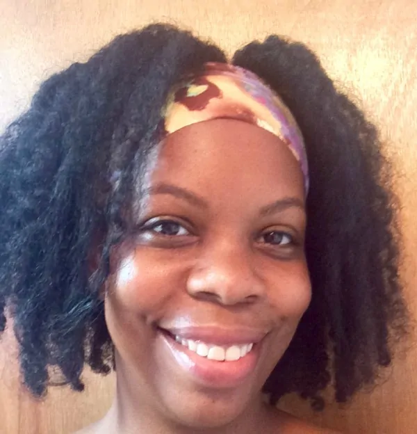 violet love headband on big summer hair