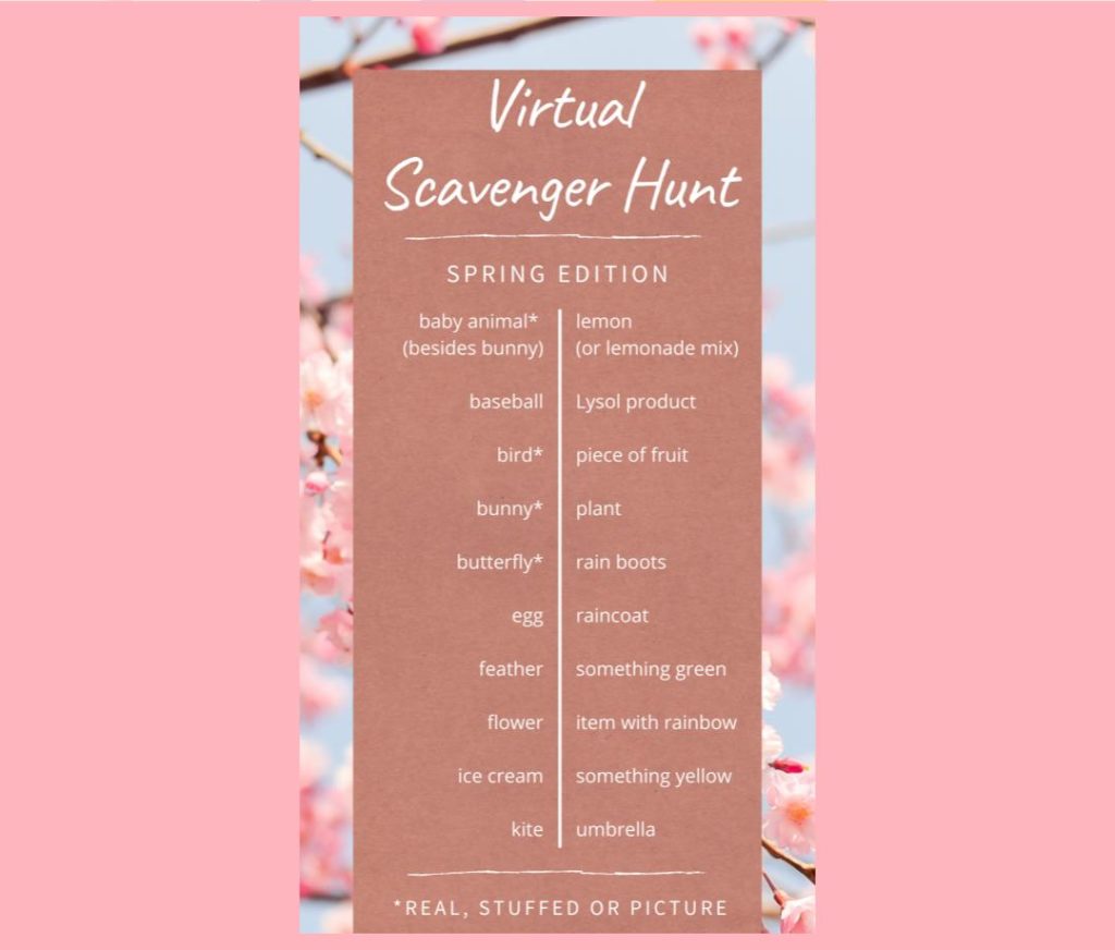 spring scavenger hunt ideas